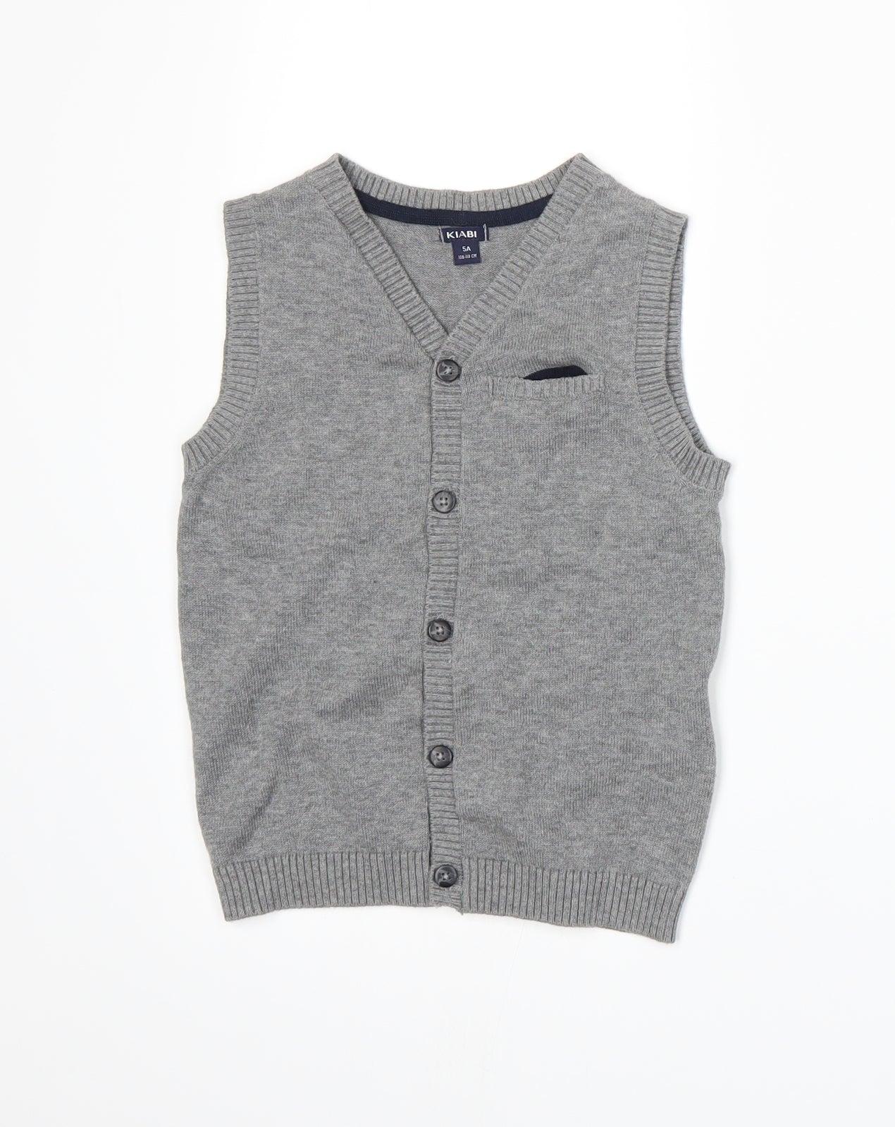 Kiabi Boys Grey  Knit Cardigan Jumper Size 5 Years