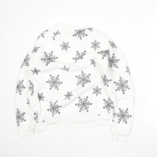 Primark Womens White  Fleece Top Pyjama Top Size S