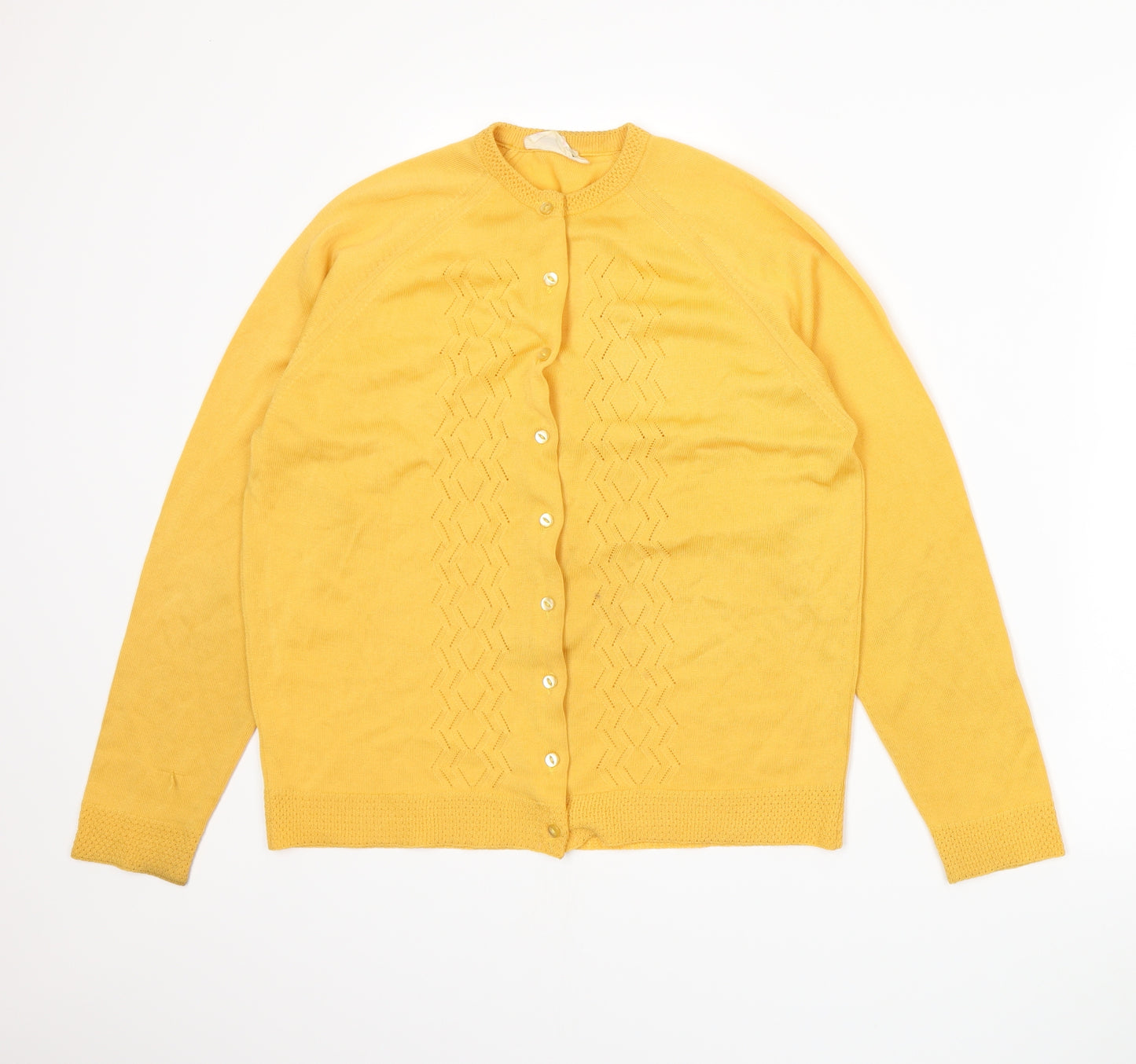 Preworn Womens Yellow   Cardigan Jumper Size 12