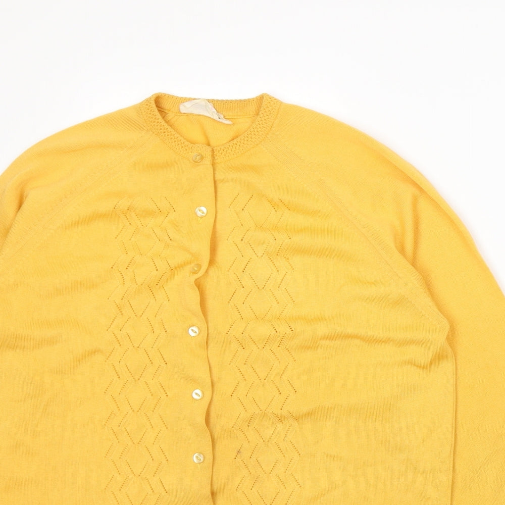 Preworn Womens Yellow   Cardigan Jumper Size 12