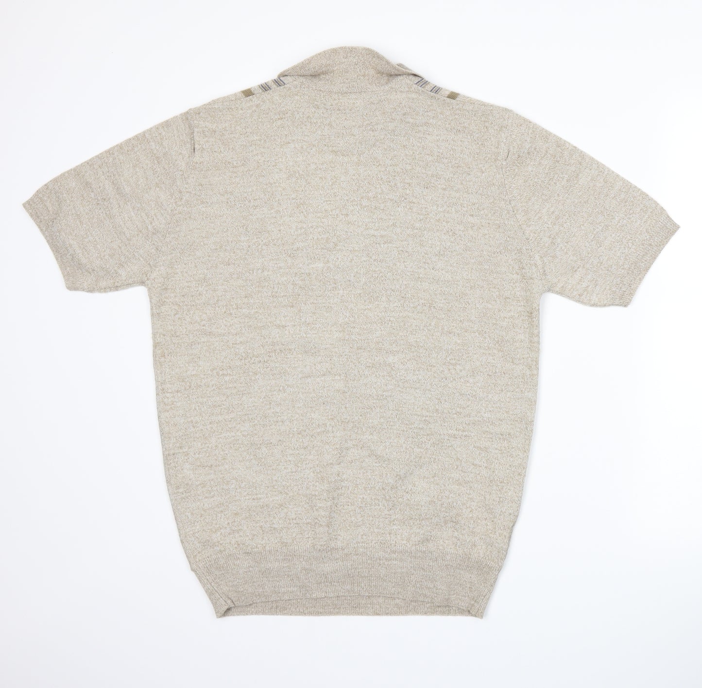 Marks and Spencer Mens Beige Striped   Polo Size M