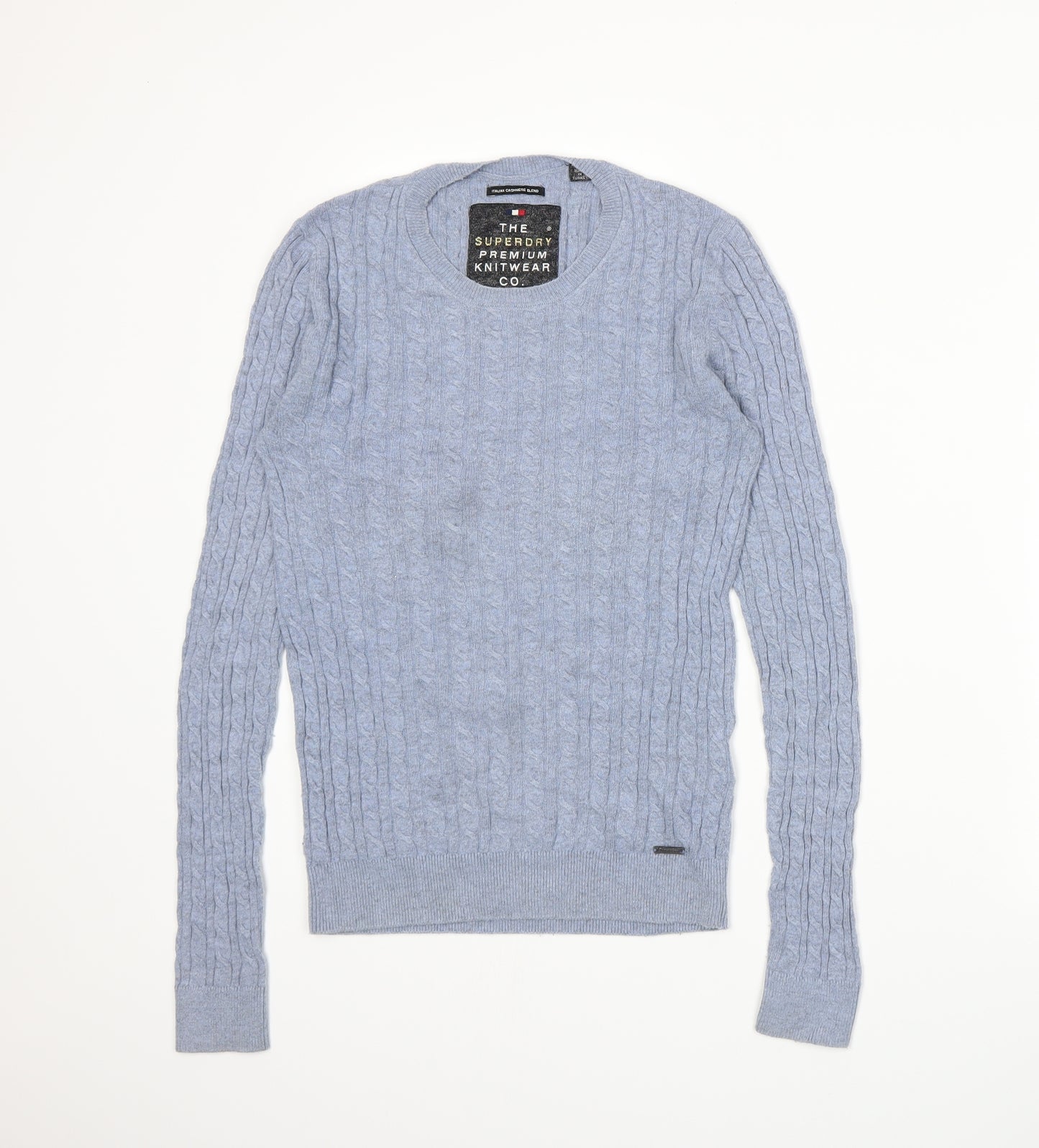 Superdry Mens Blue  Knit Pullover Jumper Size XS