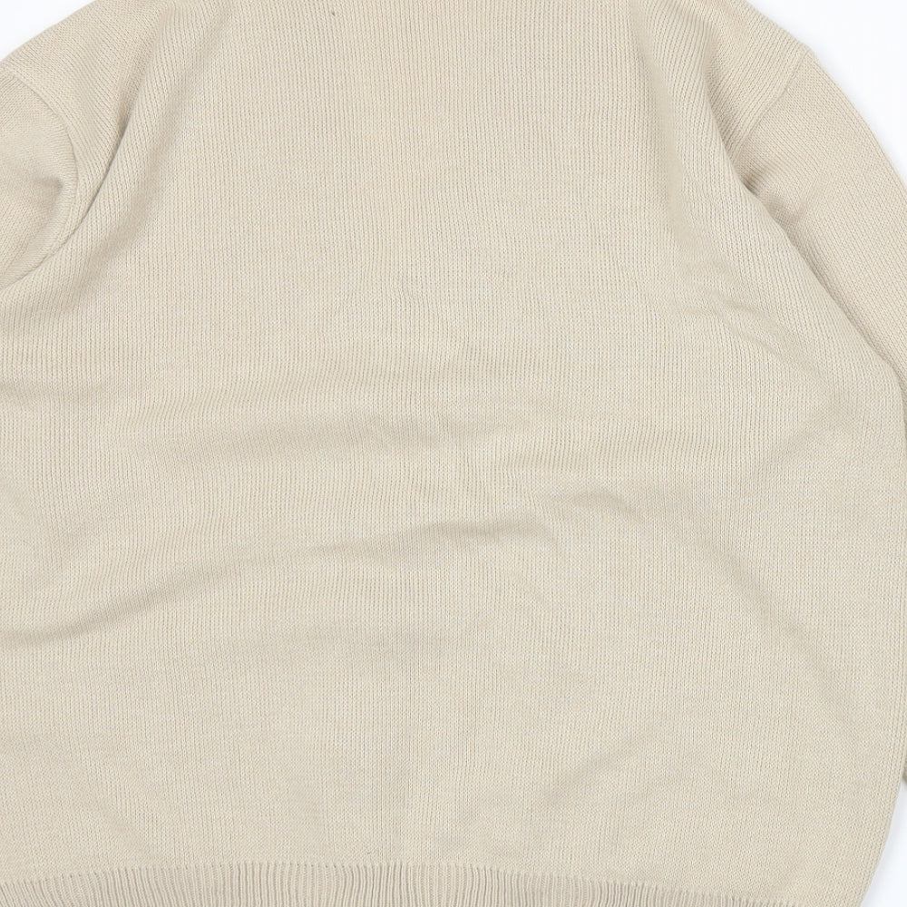 Perry Gold Womens Beige  Knit Cardigan Jumper Size XL