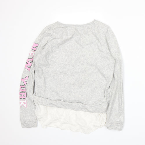 H&M Girls Grey   Pullover Sweatshirt Size 12-13 Years
