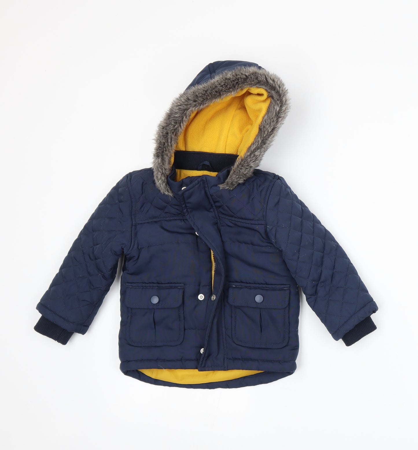 Marks and Spencer Boys Blue   Basic Coat Coat Size 12-18 Months