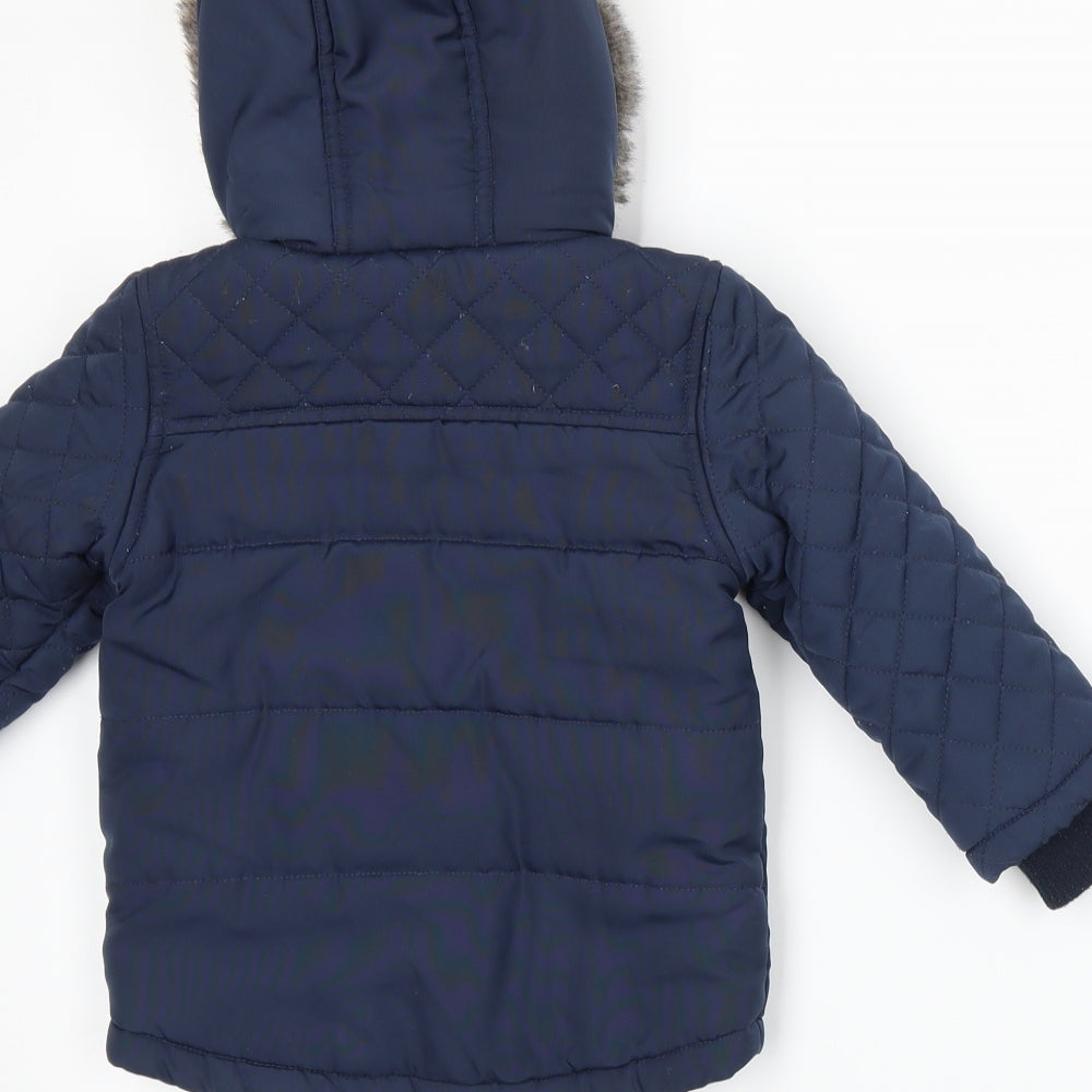Marks and Spencer Boys Blue   Basic Coat Coat Size 12-18 Months