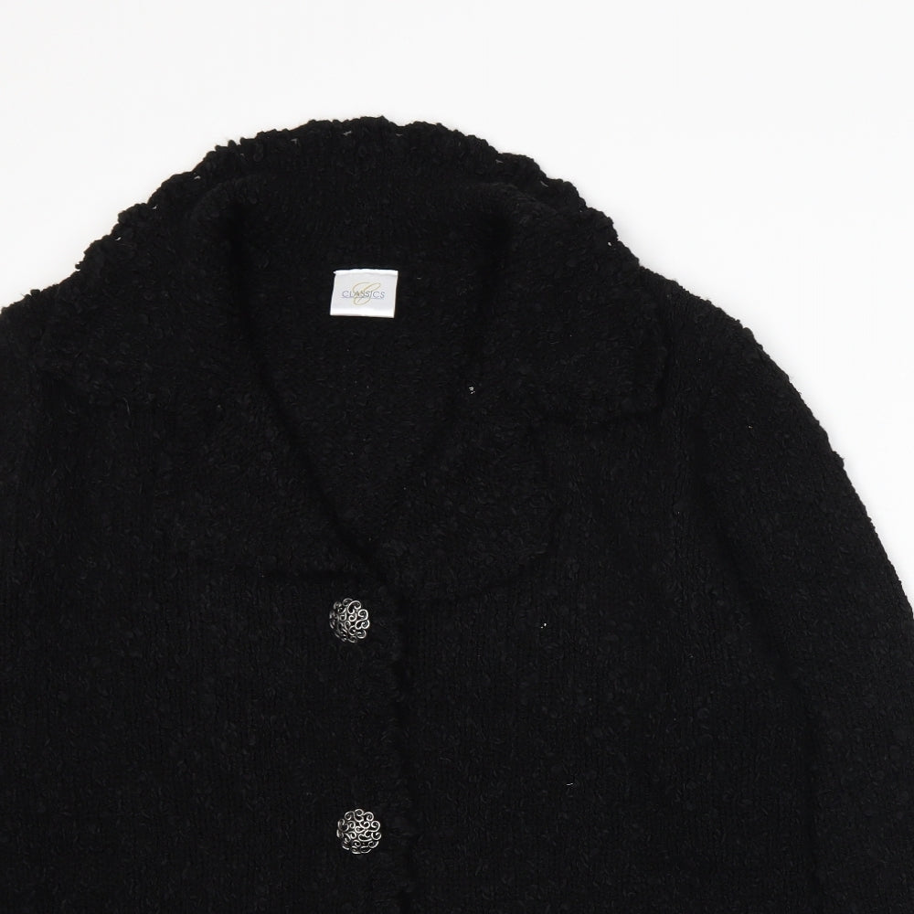 Classics Womens Black  Knit Cardigan Jumper Size XL