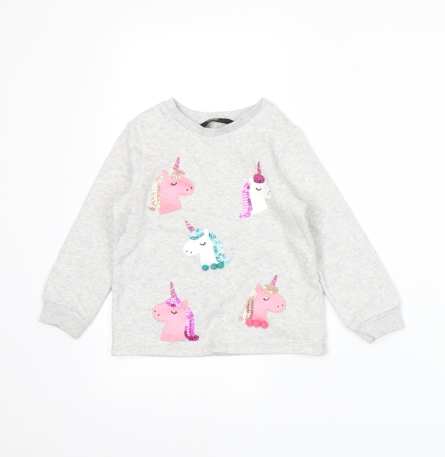 George Girls Grey  Jersey Pullover Sweatshirt Size 3-4 Years