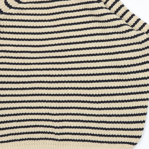 River Island Womens Beige Striped Knit Pullover Jumper Size 6