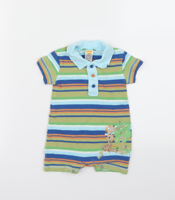 Mini Mode Multicoloured Striped Babygrow One-Piece Size 0-3 Months