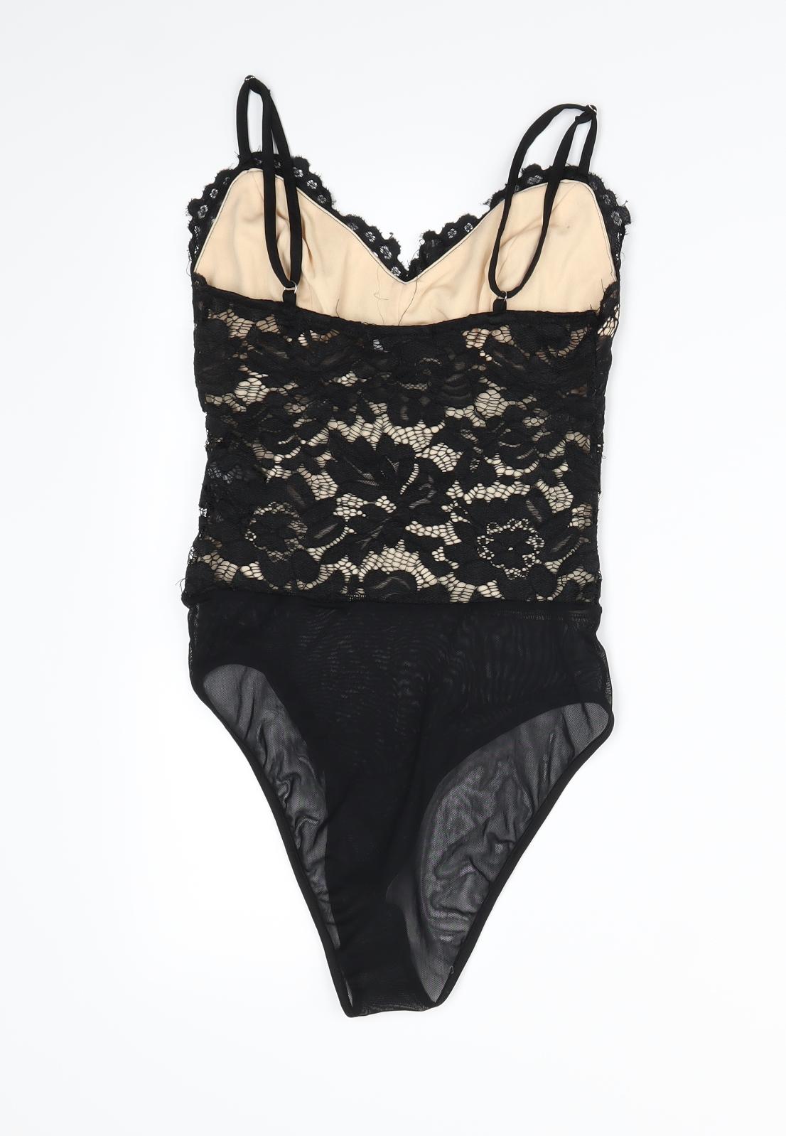 New Look Womens Black   Bodysuit One-Piece Size 8