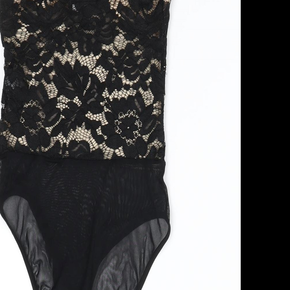 New Look Womens Black   Bodysuit One-Piece Size 8