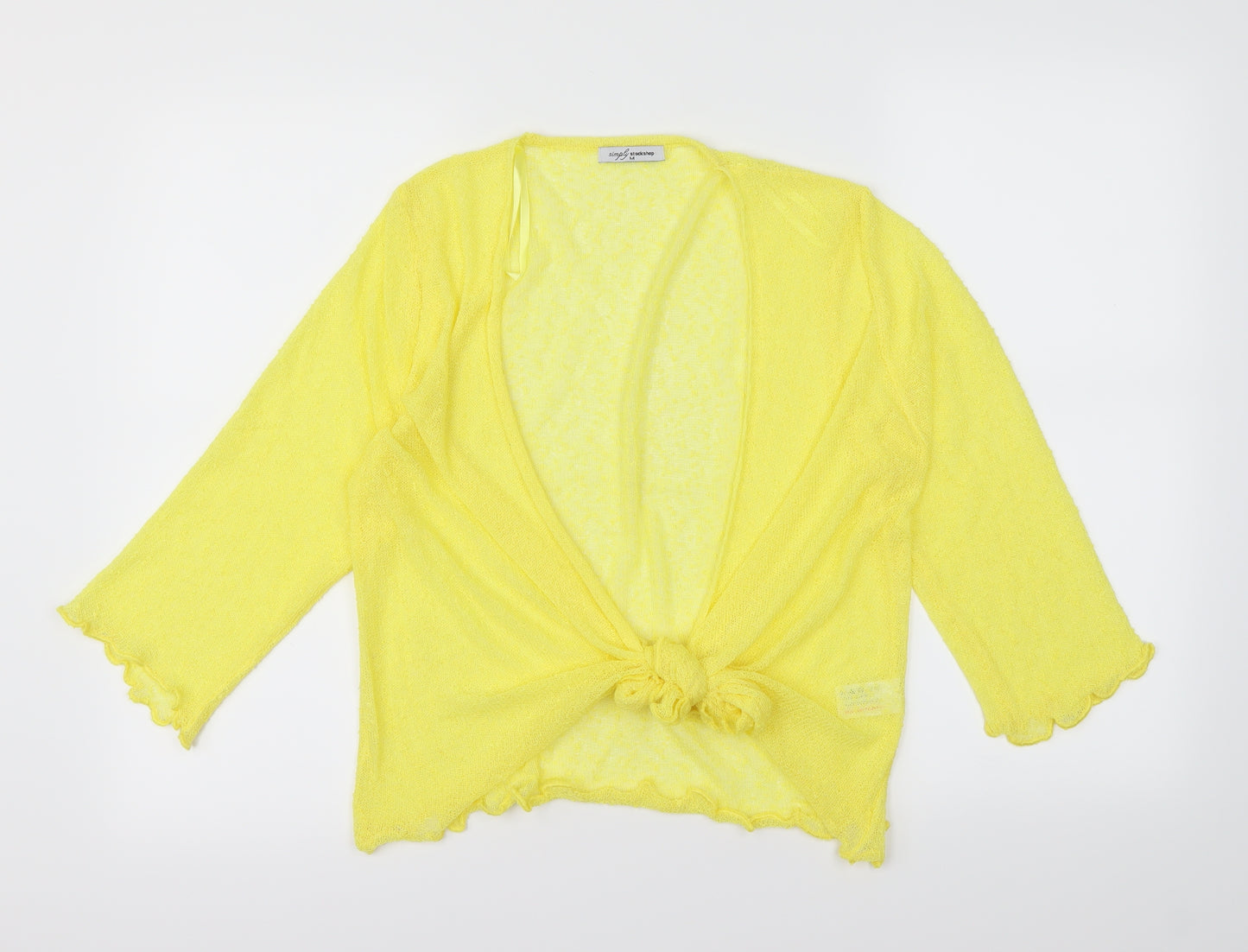 Simply Stockshop Womens Yellow   Cape Jumper Size M