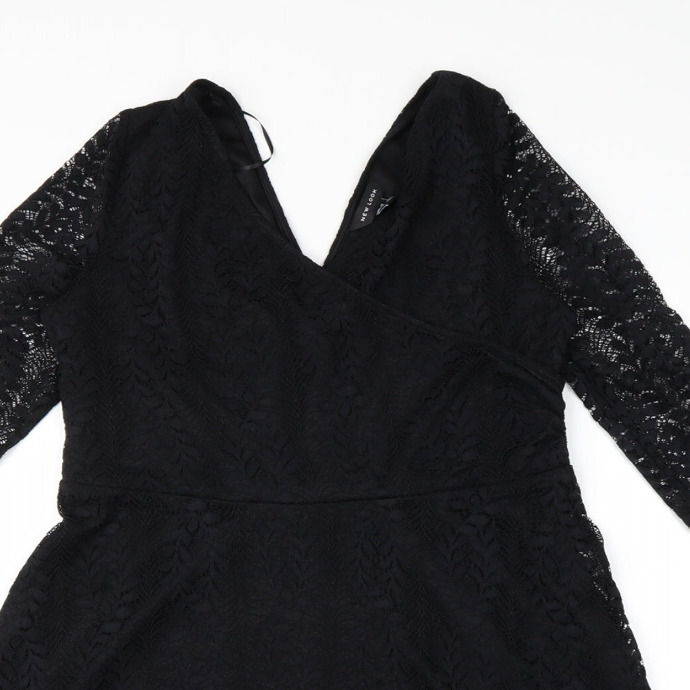 New Look  Womens Black   Wrap Dress  Size 14
