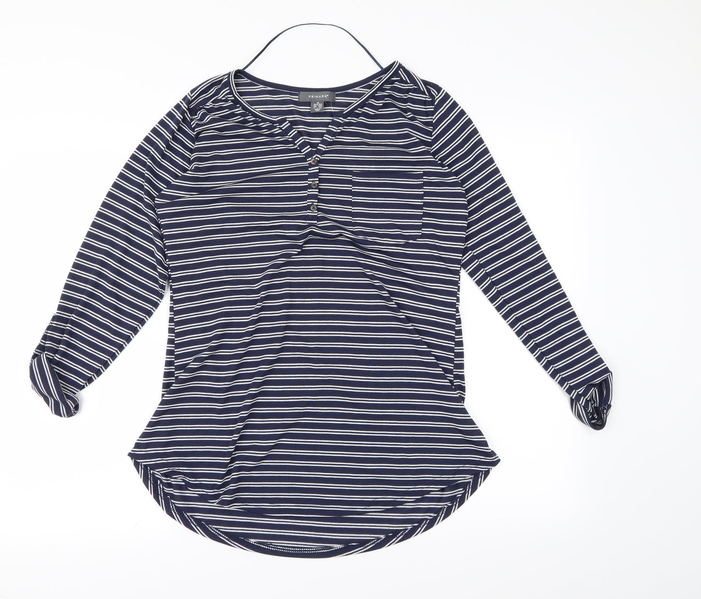 Atmosphere Womens Blue Striped  Basic Polo Size 12