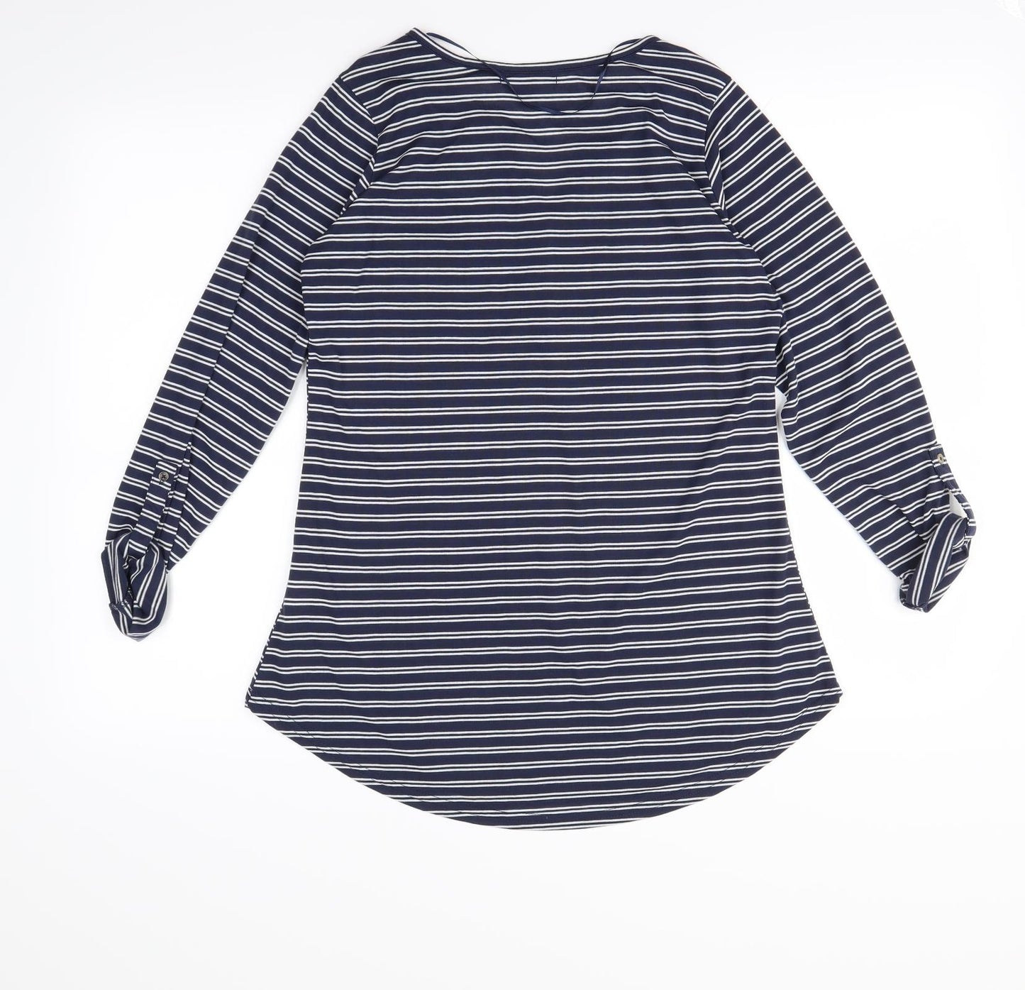 Atmosphere Womens Blue Striped  Basic Polo Size 12