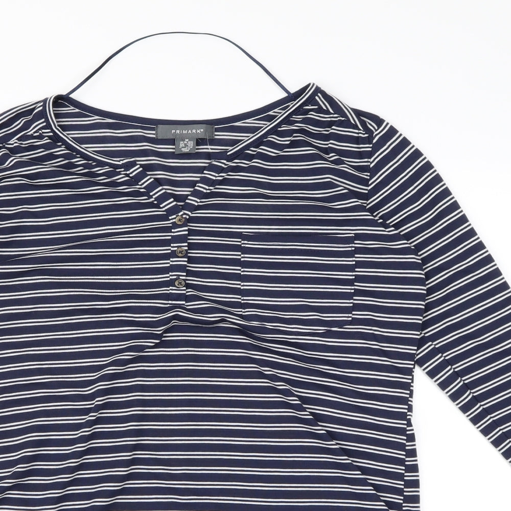 Atmosphere Womens Blue Striped  Basic Polo Size 12