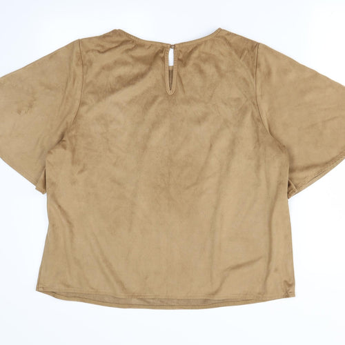 Papaya Womens Beige   Basic T-Shirt Size 16