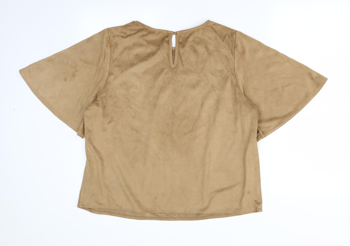 Papaya Womens Beige   Basic T-Shirt Size 16
