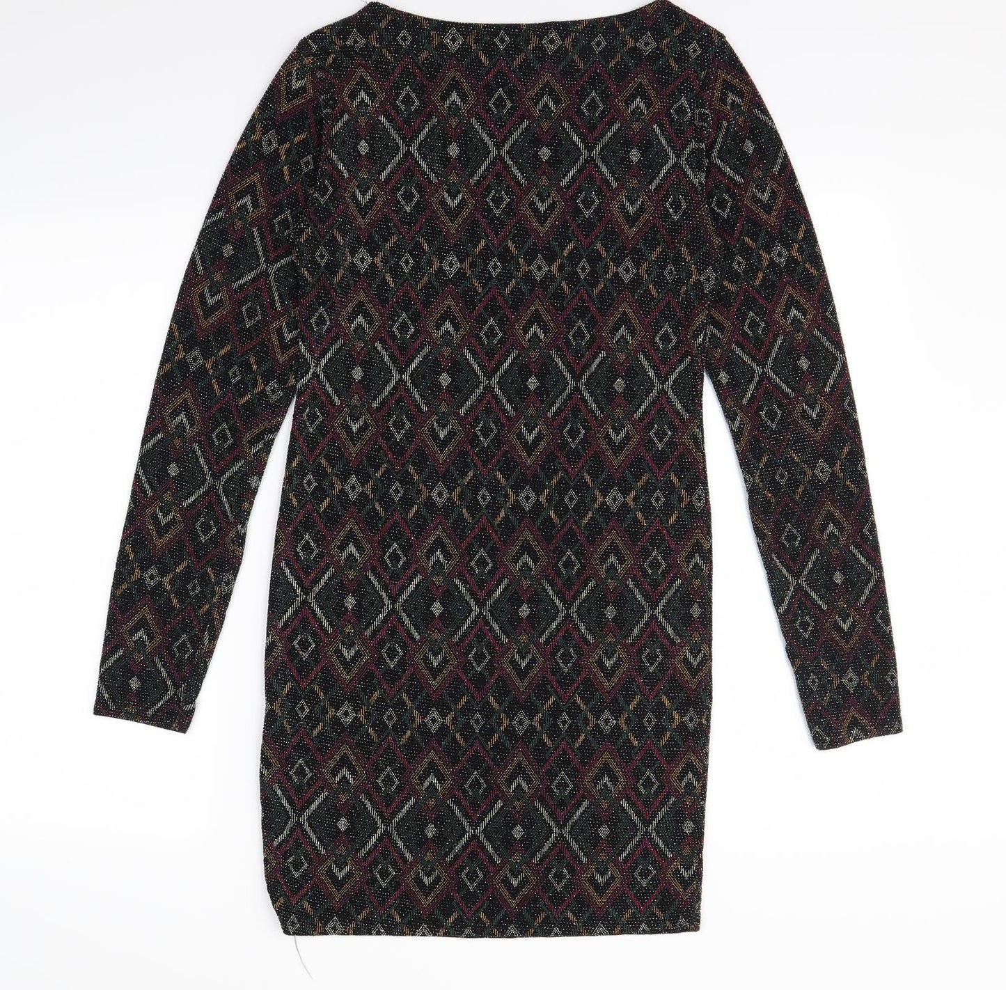 Boohoo Womens Multicoloured Geometric  Bodycon  Size 12