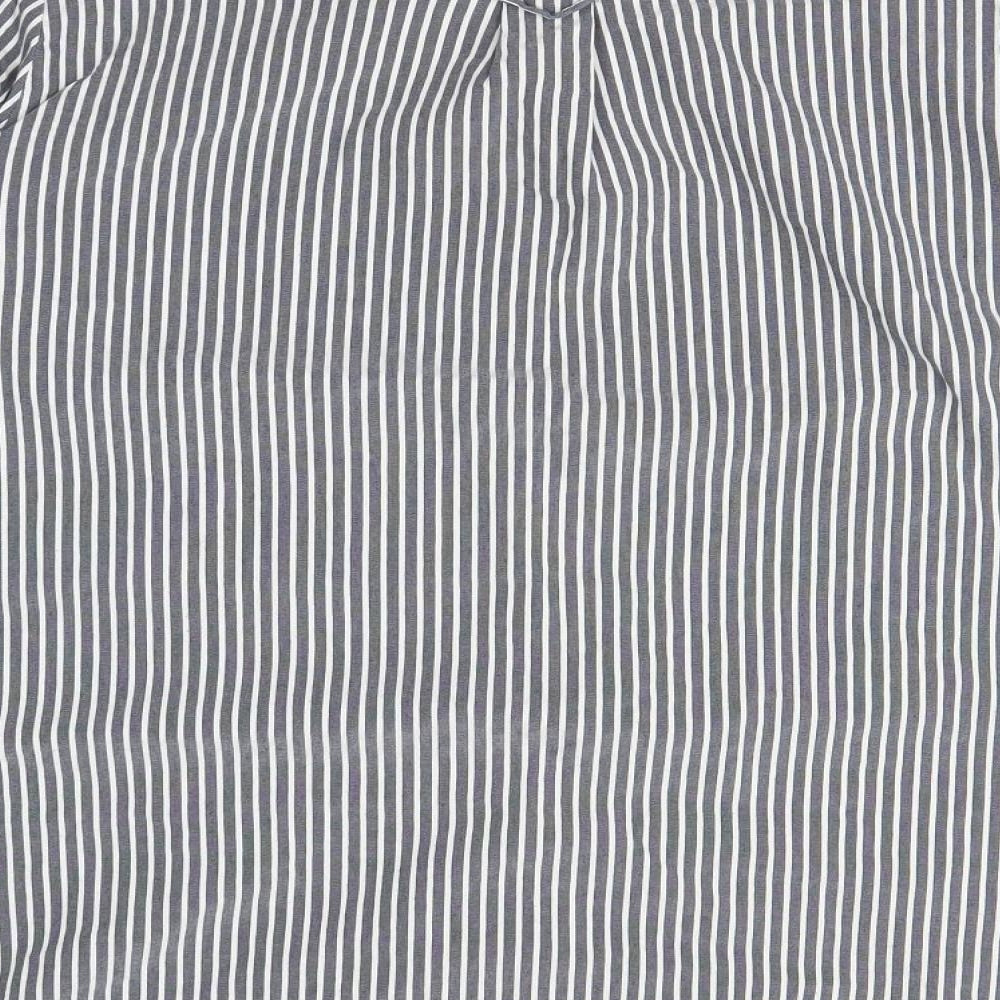 Dorothy Perkins Womens Grey Striped  Basic Button-Up Size 20