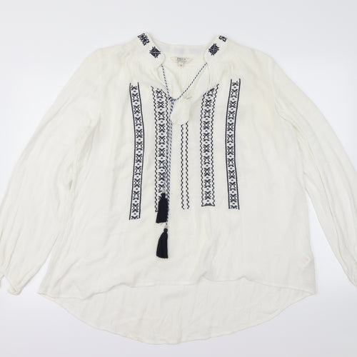 Papaya  Womens White   Tunic Blouse Size 12