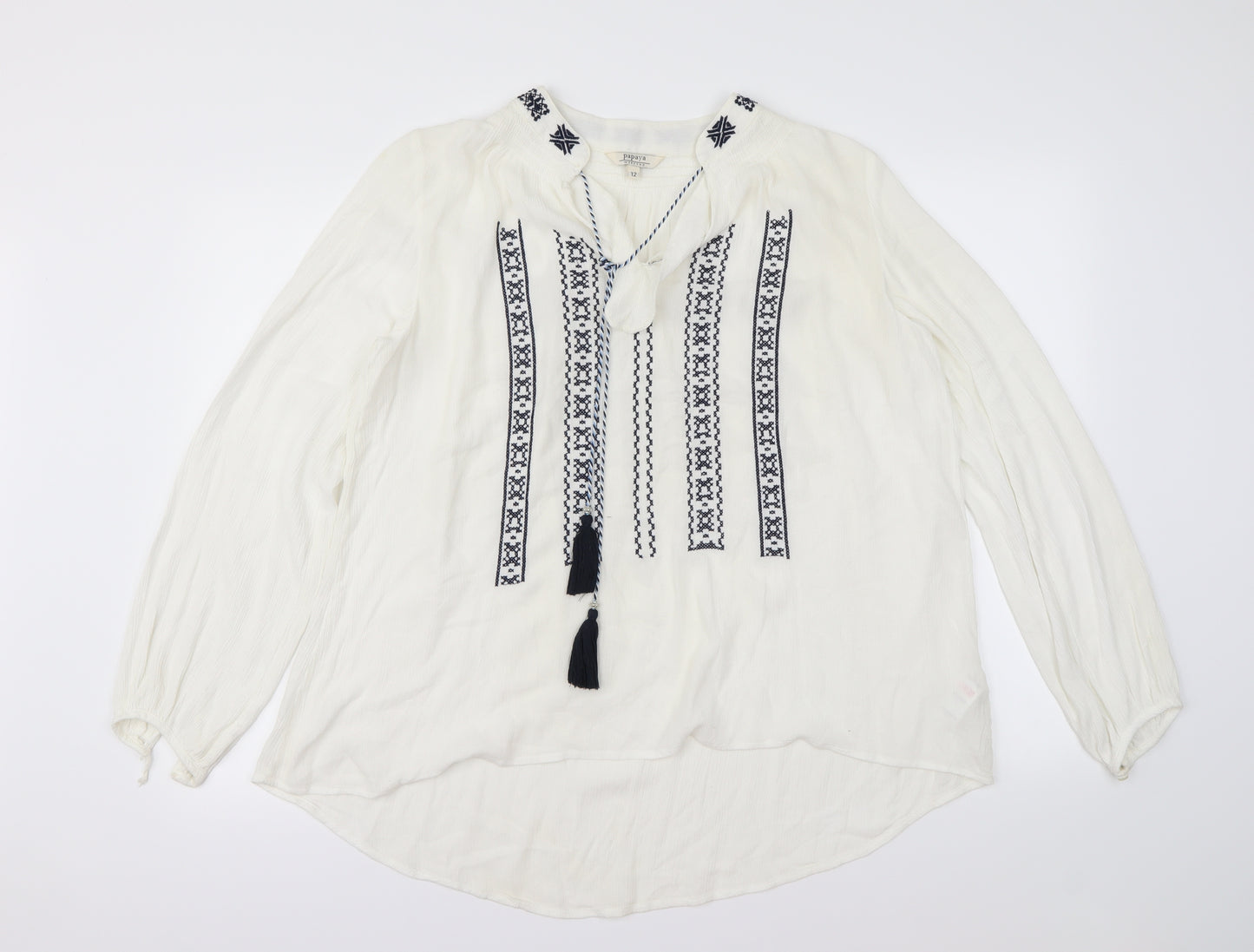 Papaya  Womens White   Tunic Blouse Size 12
