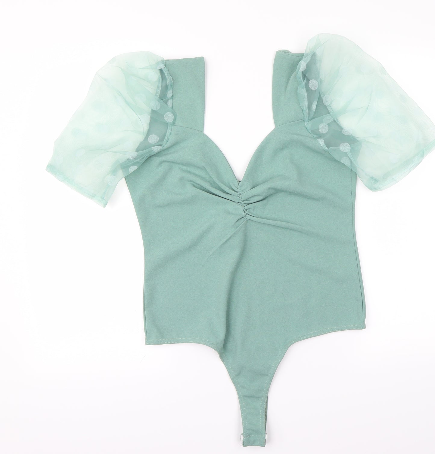 Boohoo Womens Green   Bodysuit One-Piece Size 14