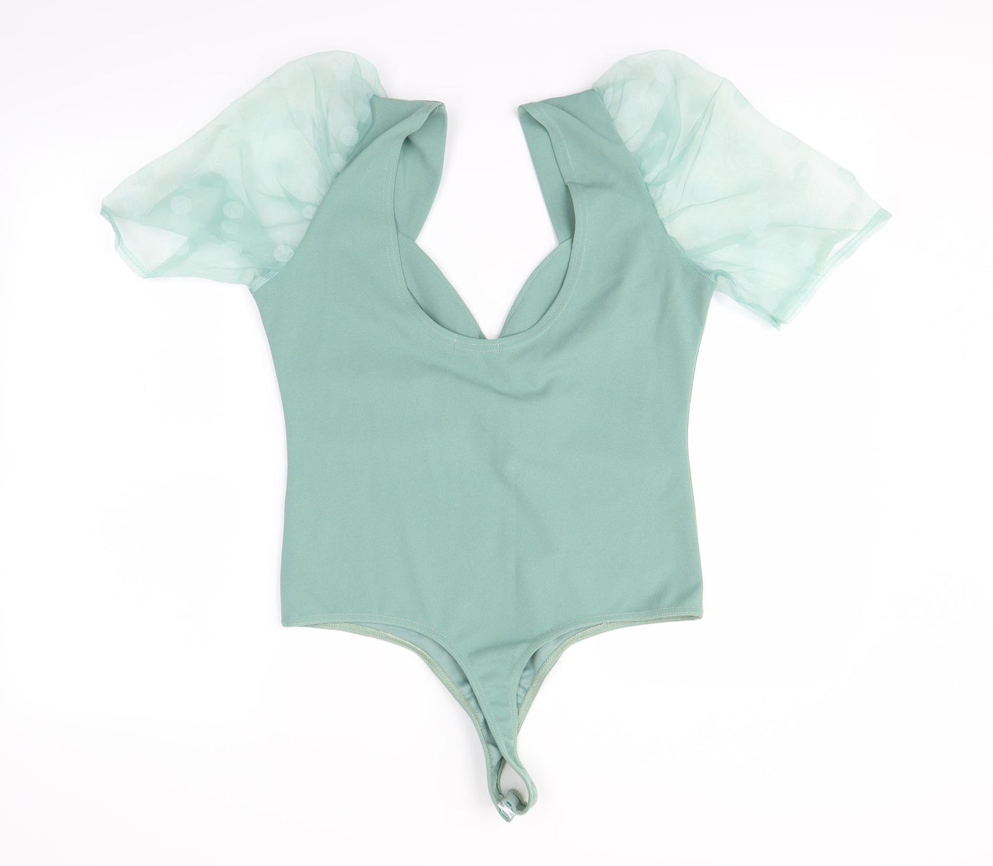 Boohoo Womens Green   Bodysuit One-Piece Size 14