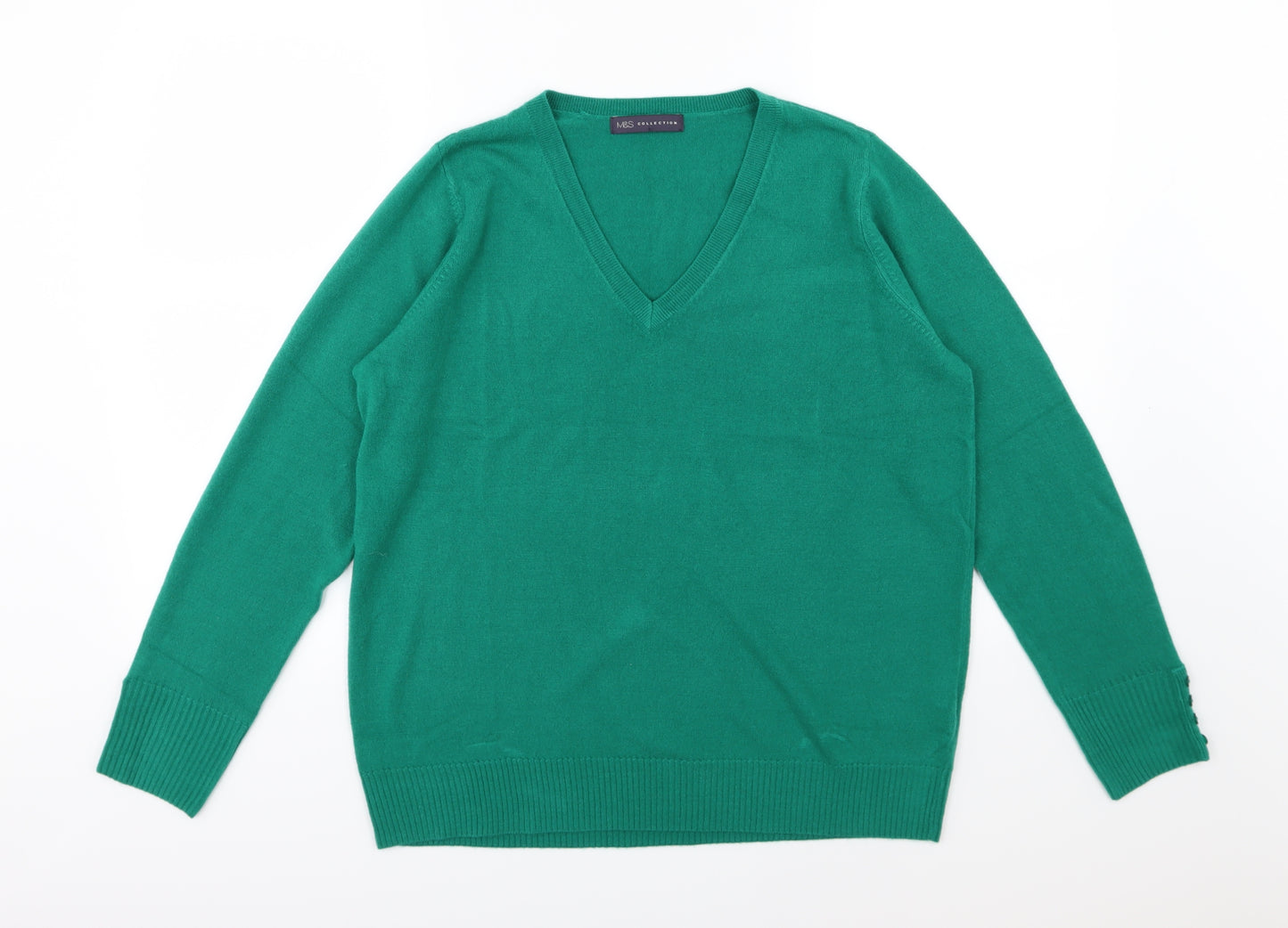 Marks and Spencer Womens Green  Knit Pullover Jumper Size 16