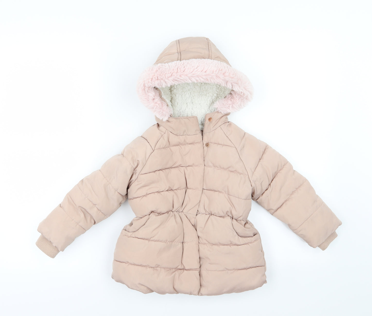 Marks and Spencer Girls Pink   Basic Coat Coat Size 18-24 Months
