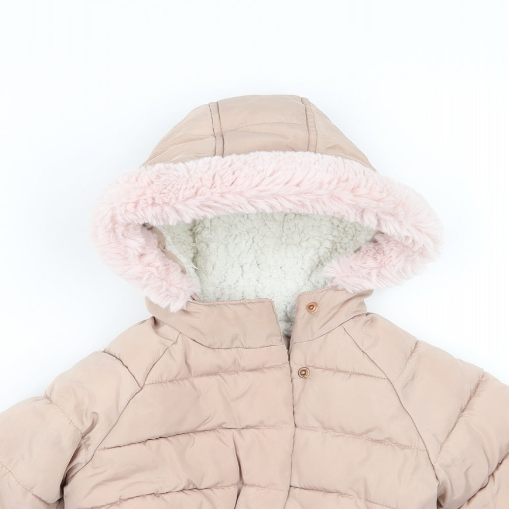 Marks and Spencer Girls Pink   Basic Coat Coat Size 18-24 Months