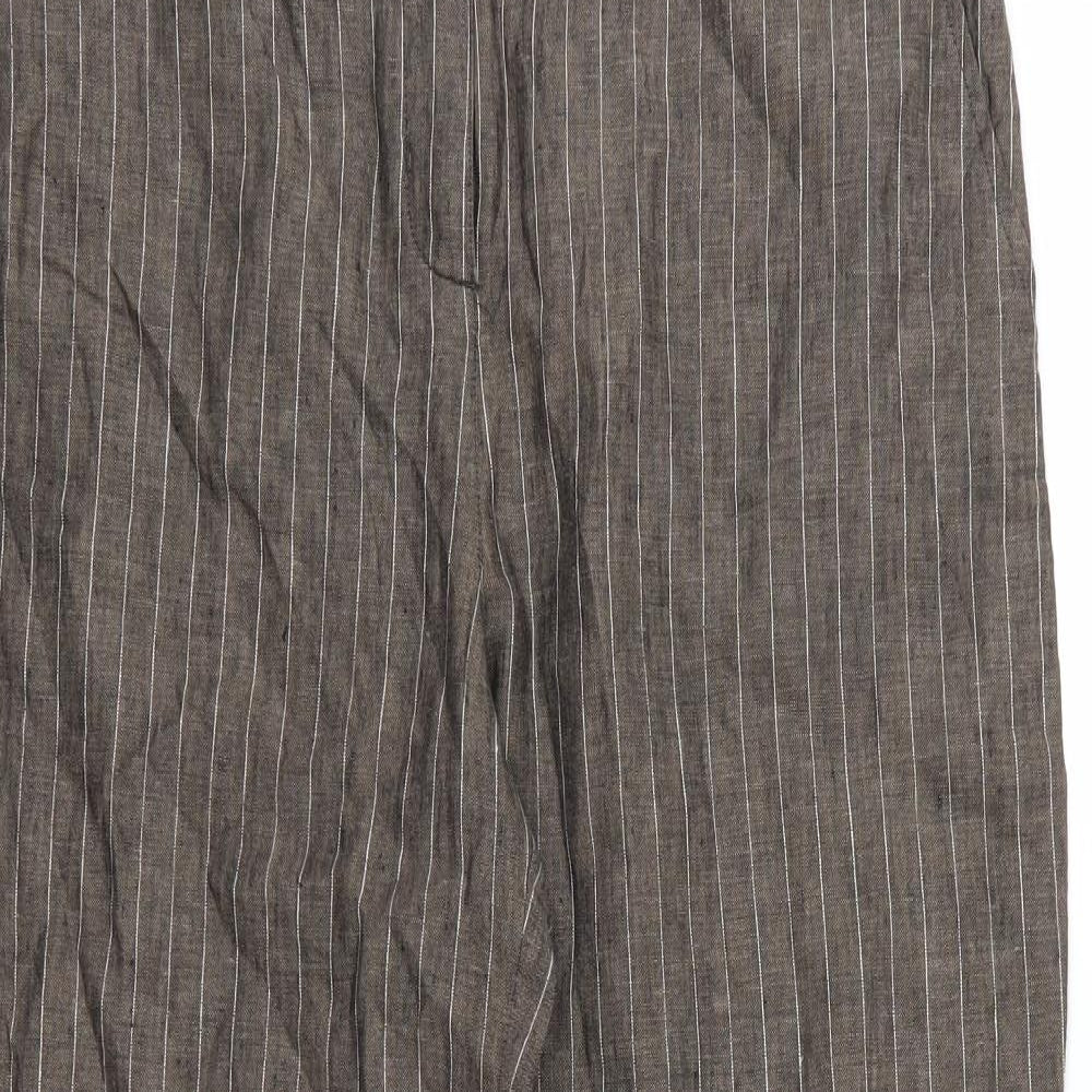 Per Una Womens Brown Striped  Trousers  Size 14 L30 in