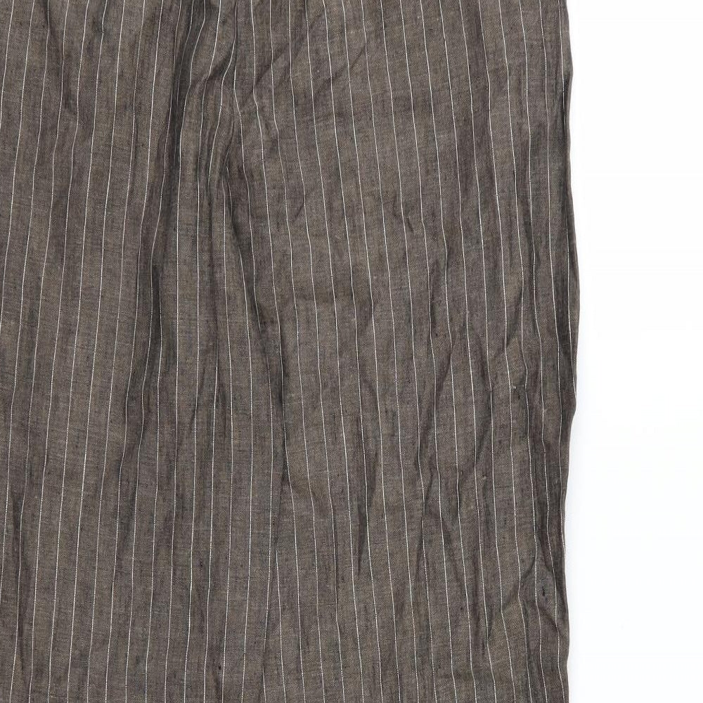 Per Una Womens Brown Striped  Trousers  Size 14 L30 in