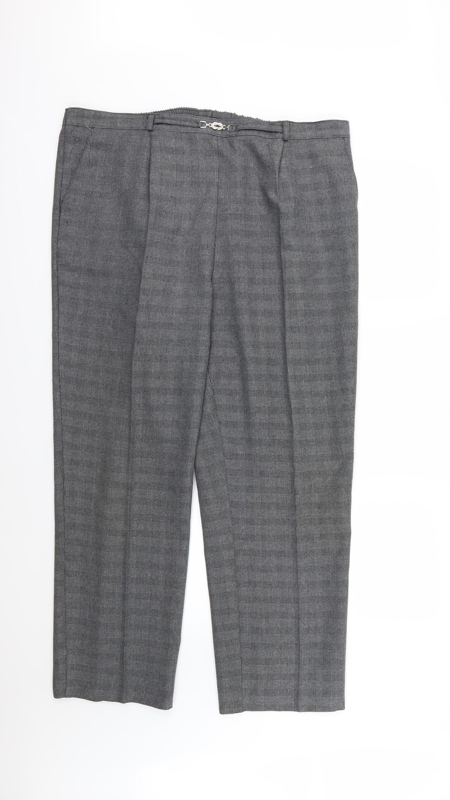 Bonmarché Womens Grey Striped Rayon Trousers  Size 20 L30 in
