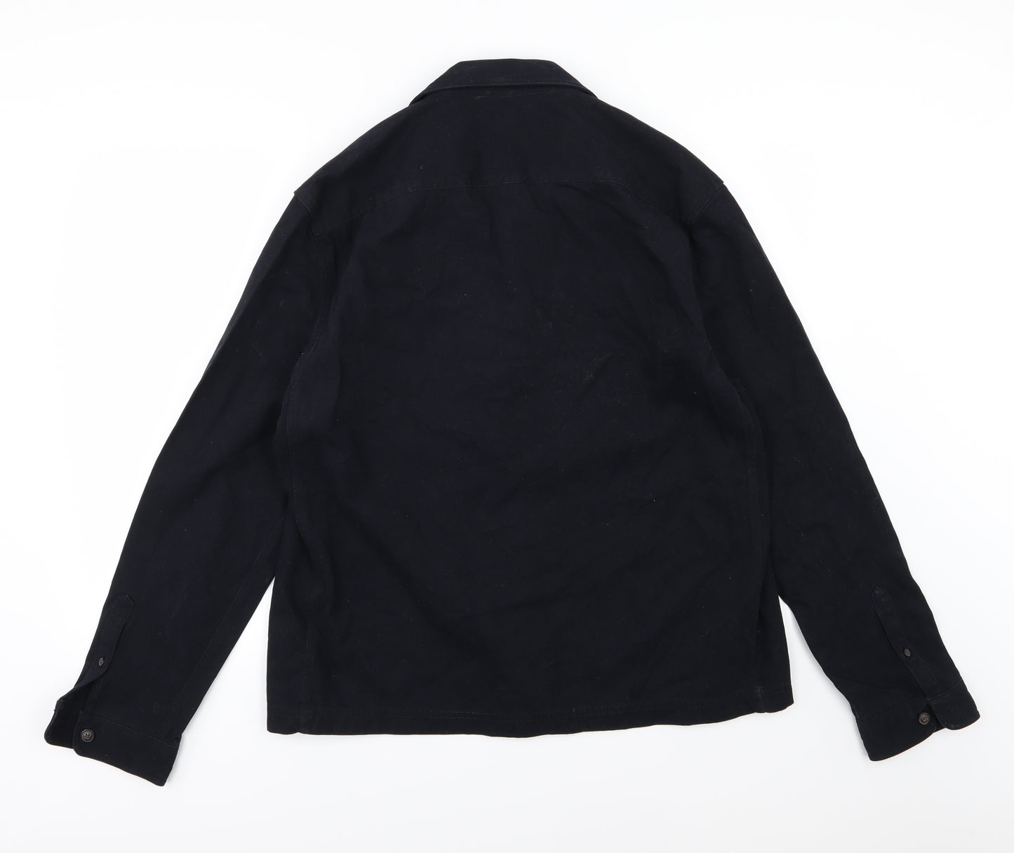 TU Mens Black  Denim  Button-Up Size L