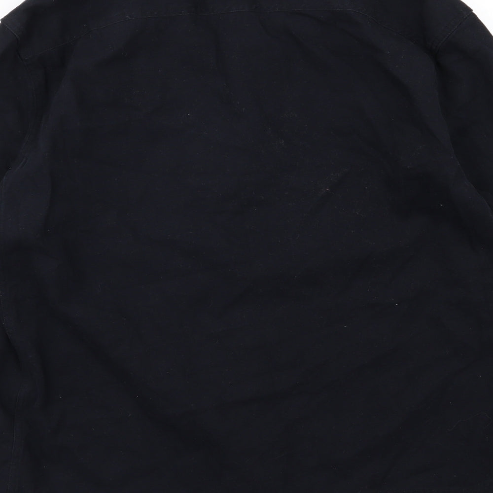 TU Mens Black  Denim  Button-Up Size L