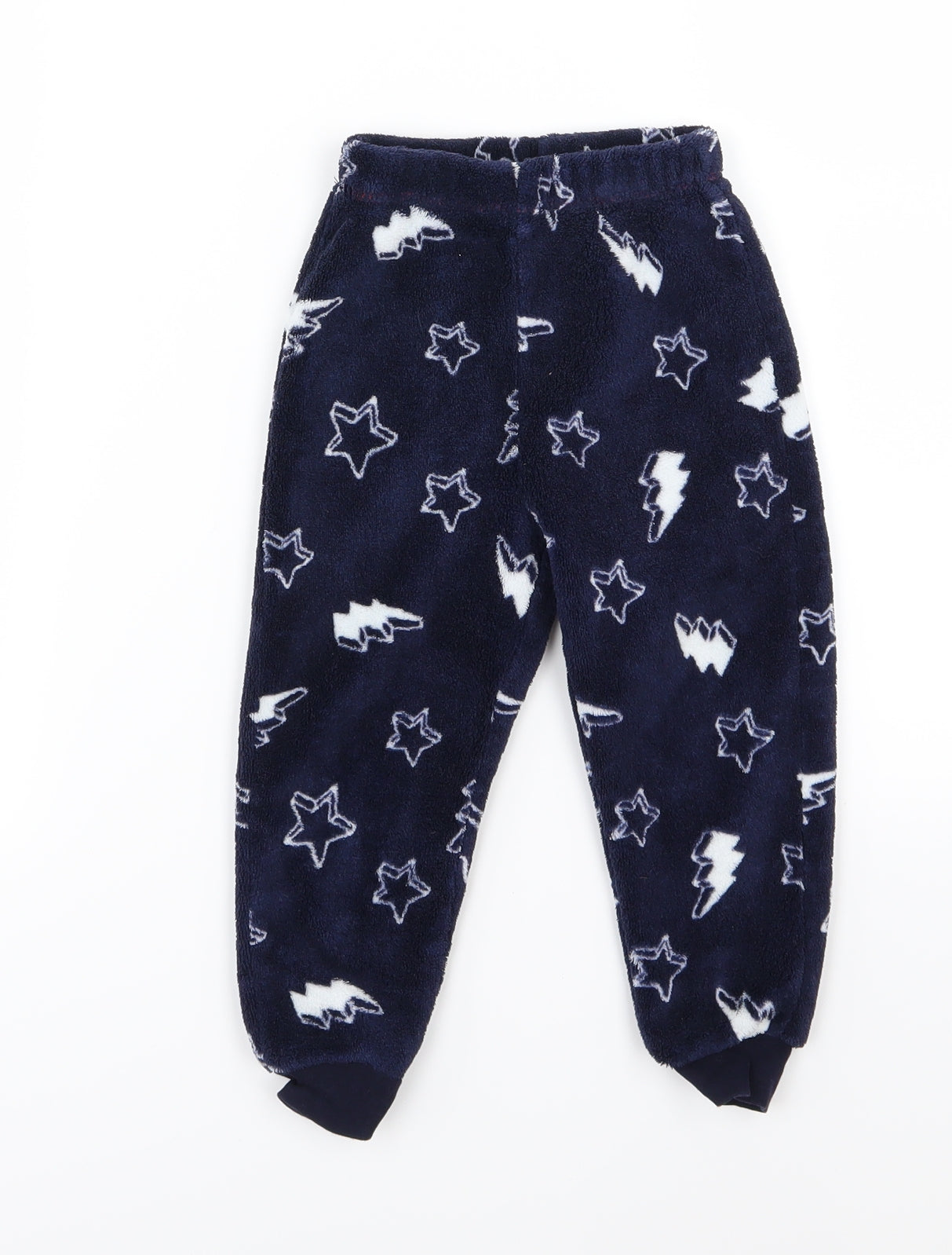 George Boys Blue  Fleece  Pyjama Pants Size 2-3 Years  - Stars and lightening