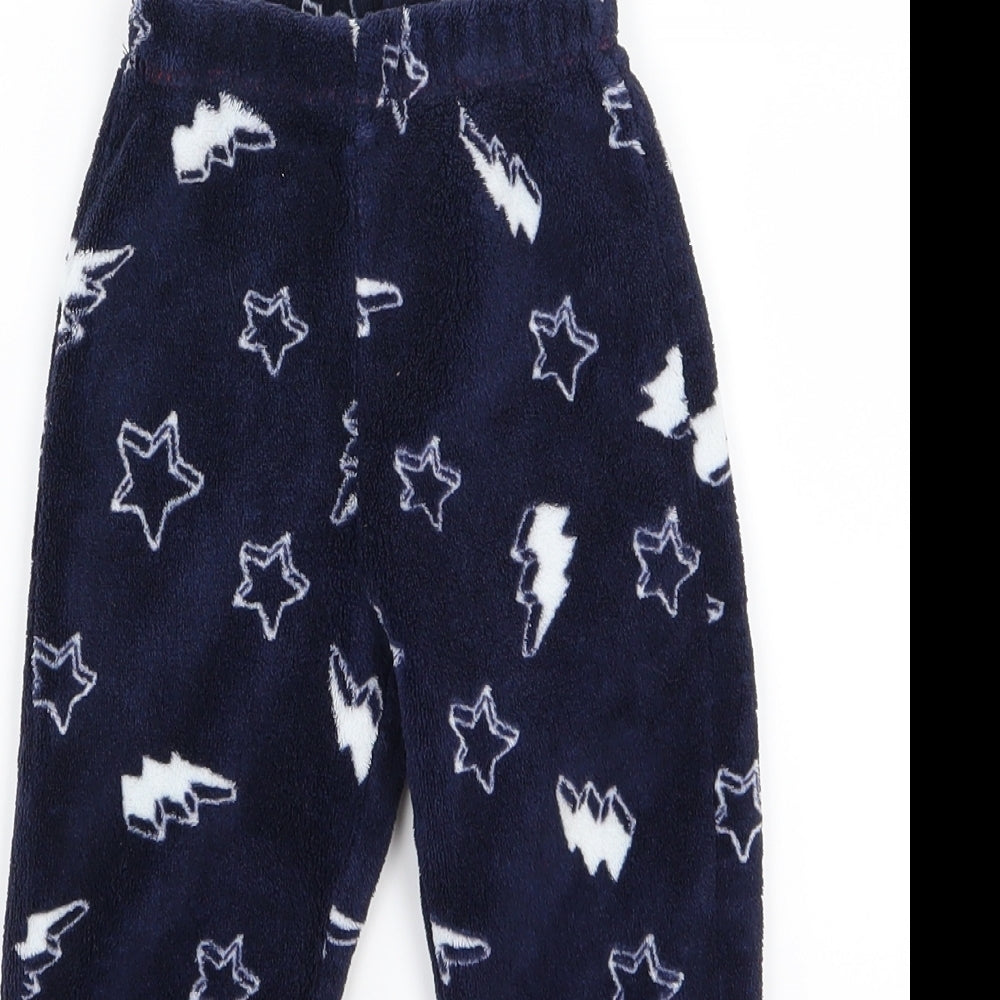 George Boys Blue  Fleece  Pyjama Pants Size 2-3 Years  - Stars and lightening