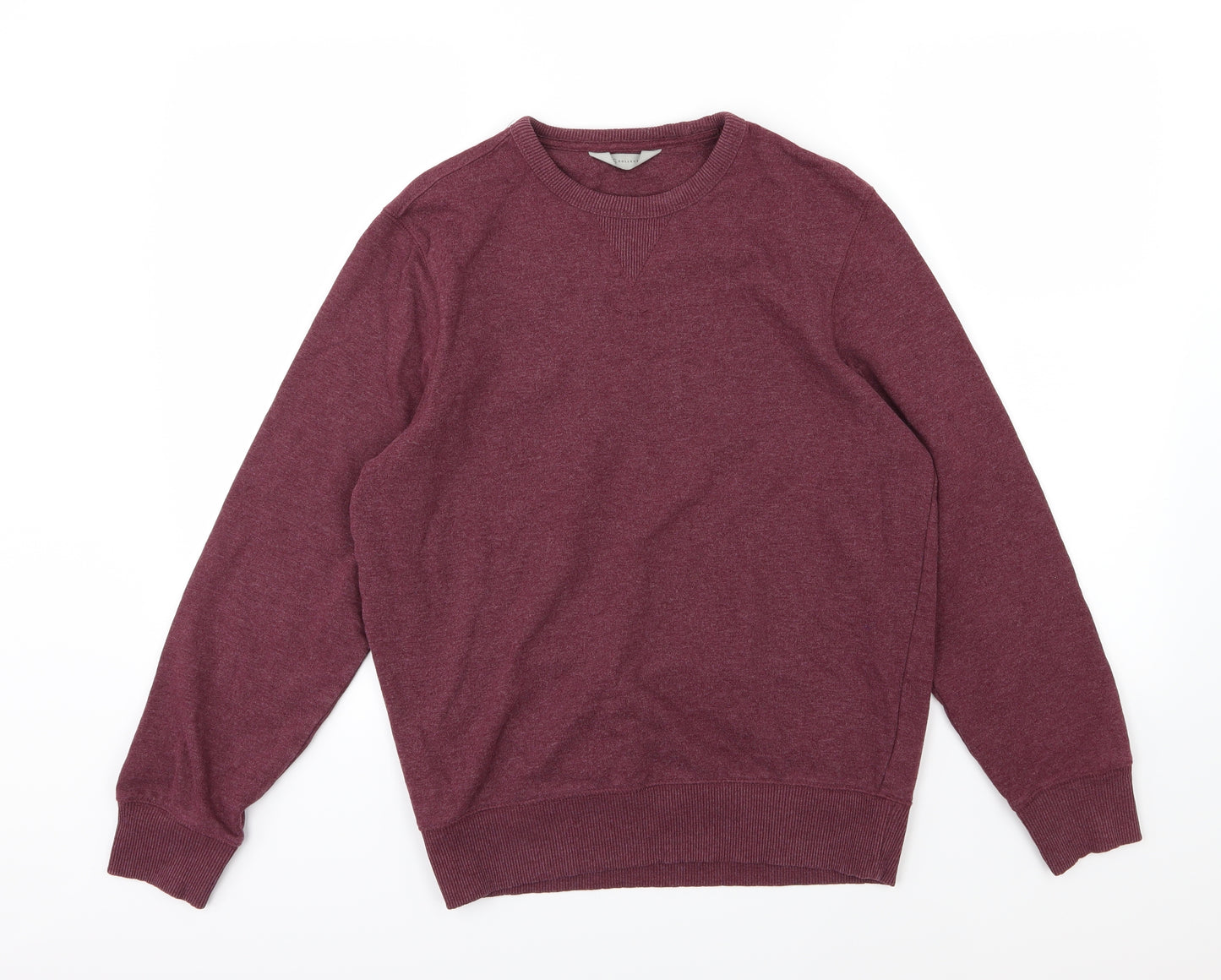 Marks and Spencer Mens Red  Jersey Pullover Sweatshirt Size S  - Burgundy