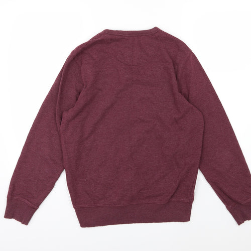 Marks and Spencer Mens Red  Jersey Pullover Sweatshirt Size S  - Burgundy