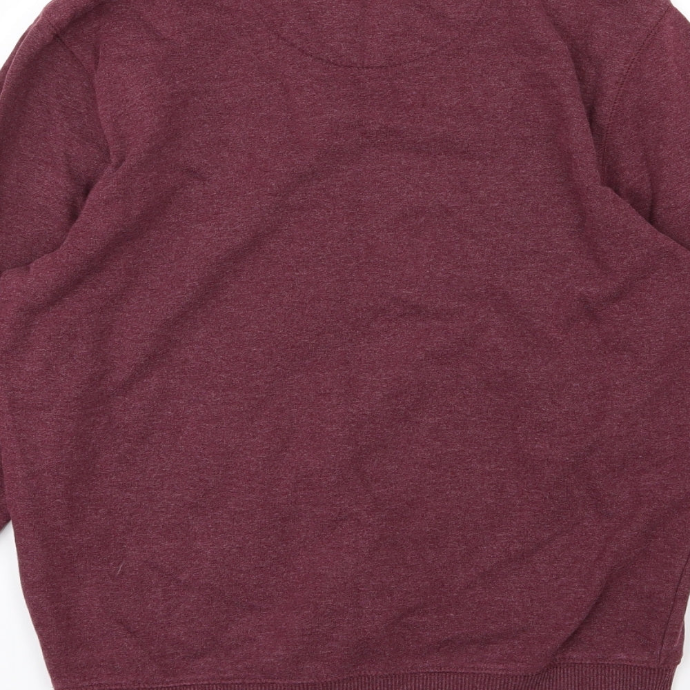 Marks and Spencer Mens Red  Jersey Pullover Sweatshirt Size S  - Burgundy