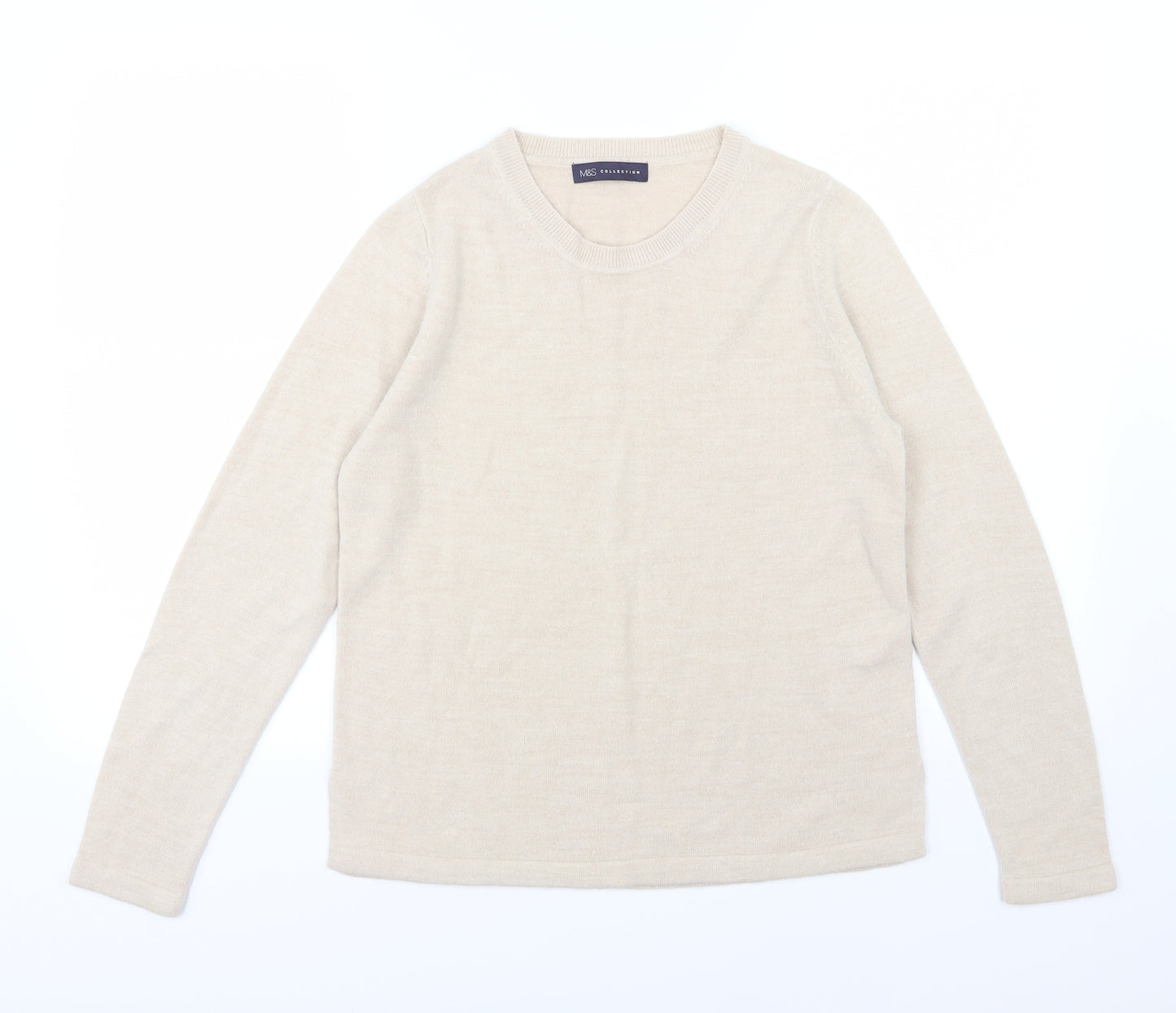 Marks and Spencer Womens Beige  Knit Pullover Jumper Size 12