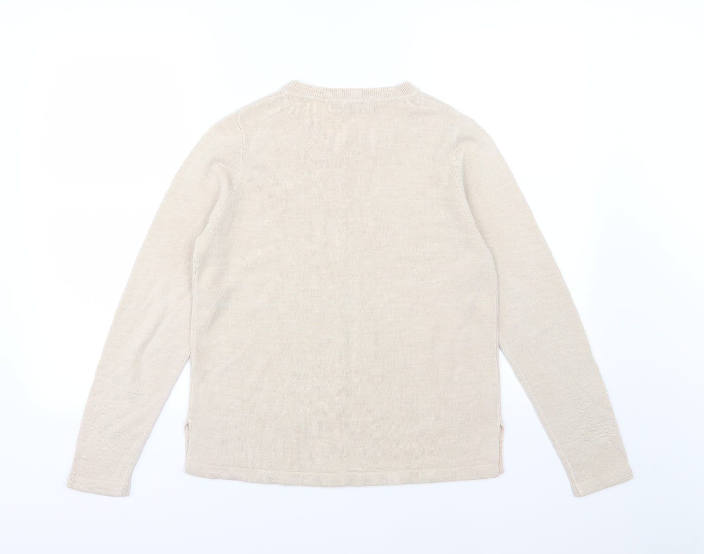 Marks and Spencer Womens Beige  Knit Pullover Jumper Size 12
