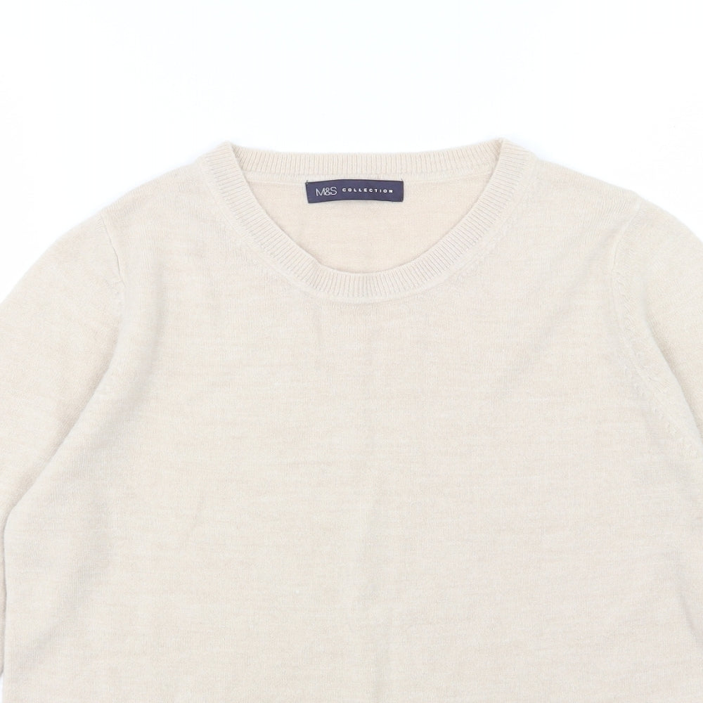 Marks and Spencer Womens Beige  Knit Pullover Jumper Size 12