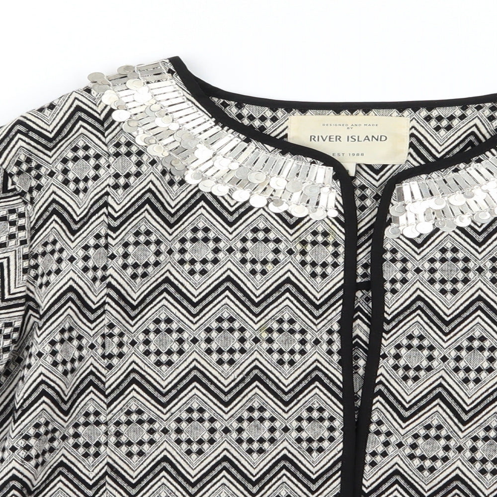 River Island Womens Beige Geometric  Jacket  Size 14