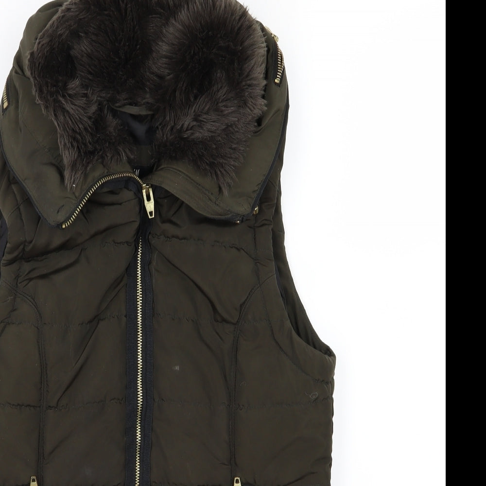 H&M Womens Green   Gilet Jacket Size S