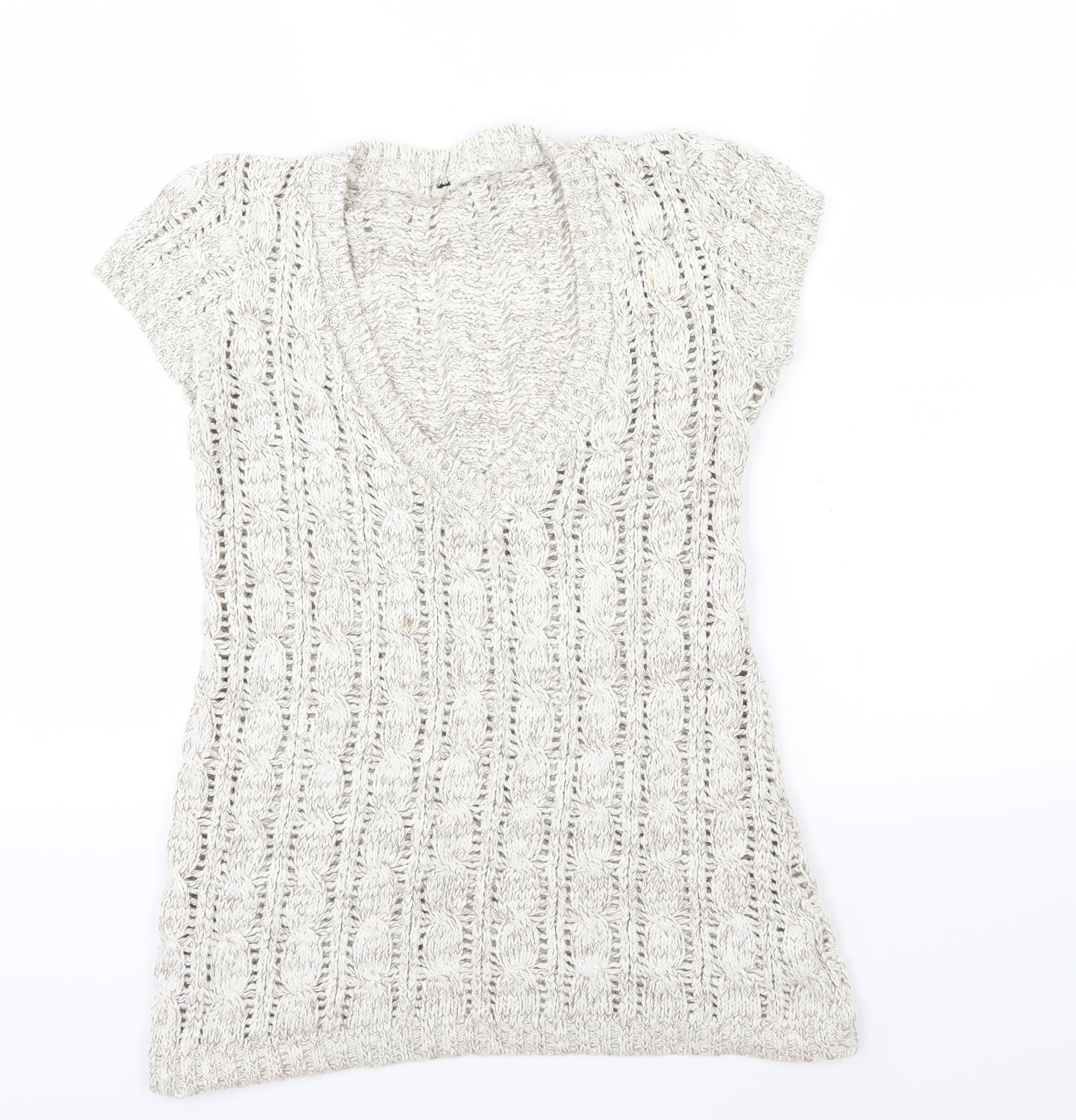 Bay Womens Beige  Knit Pullover Jumper Size 14