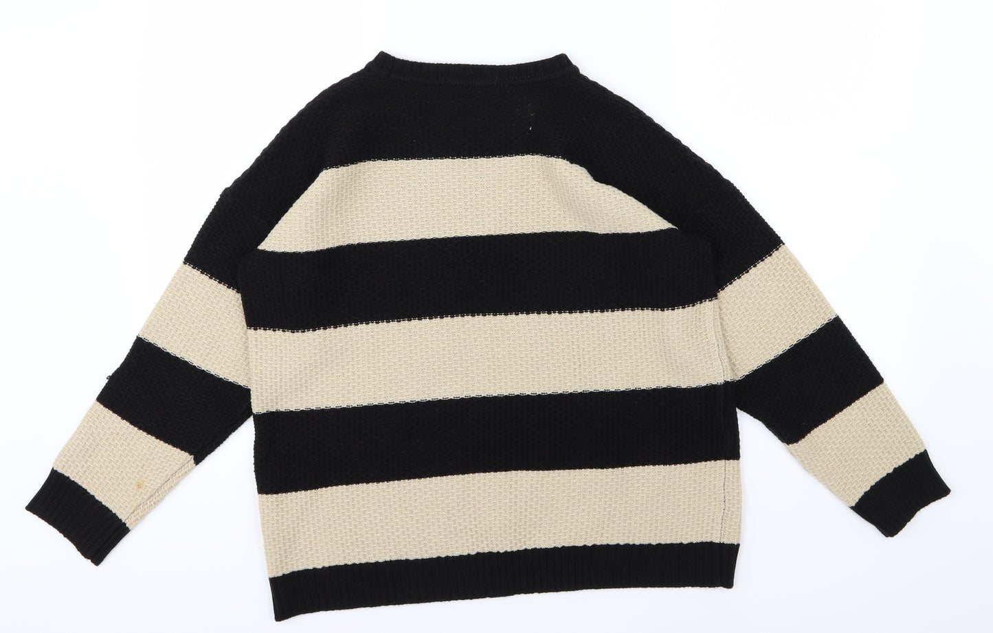 Marks and Spencer Womens Brown Striped Knit Pullover Jumper Size 14