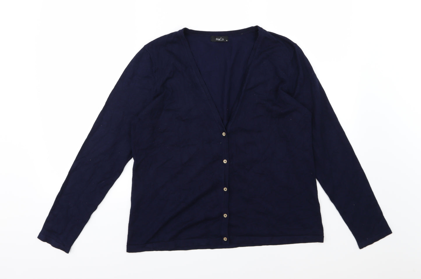 M&Co Womens Blue  Knit Cardigan Jumper Size 16